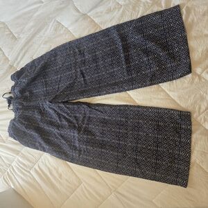 ARTESI● LOUNGE PANTS● SIZE XL ● NAVY BLUE AND WHITE PATTERN ● COSTAL LINEN PANT